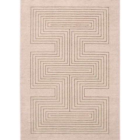 Abstract Stripes & Geometric Pattern | Neutral Tones - 80X150 cm / Geometric - Rugs