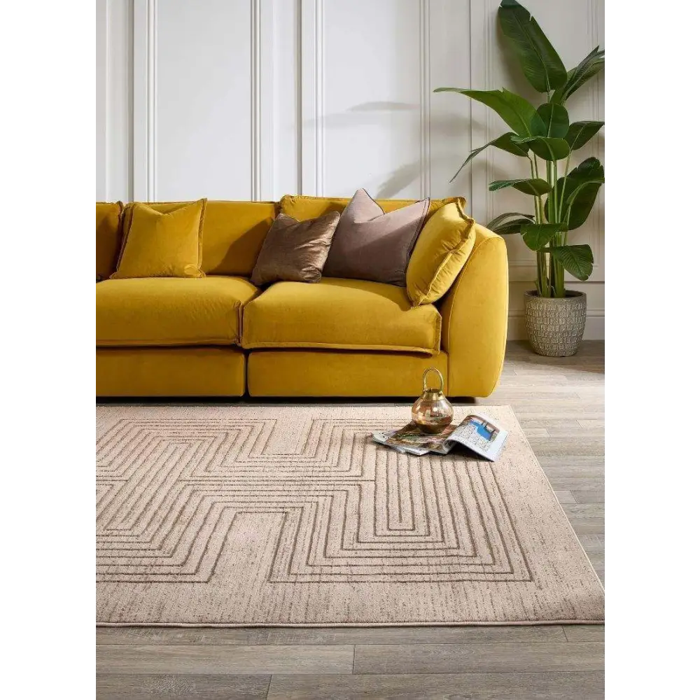 Abstract Stripes & Geometric Pattern | Neutral Tones - Rugs