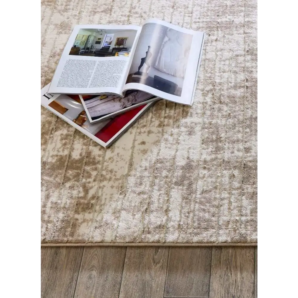 Abstract Stripes & Geometric Pattern | Neutral Tones - Rugs