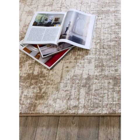 Abstract Stripes & Geometric Pattern | Neutral Tones - Rugs