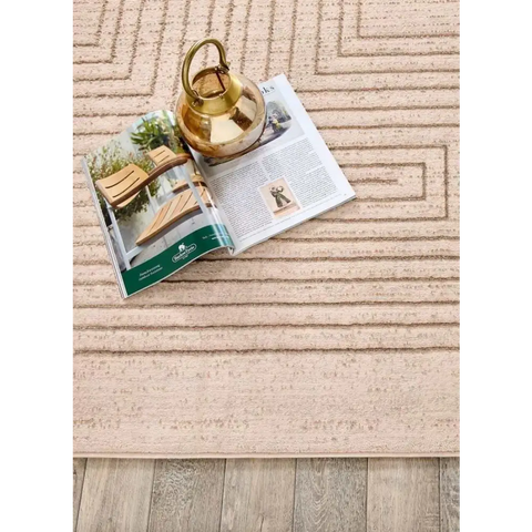 Abstract Stripes & Geometric Pattern | Neutral Tones - Rugs