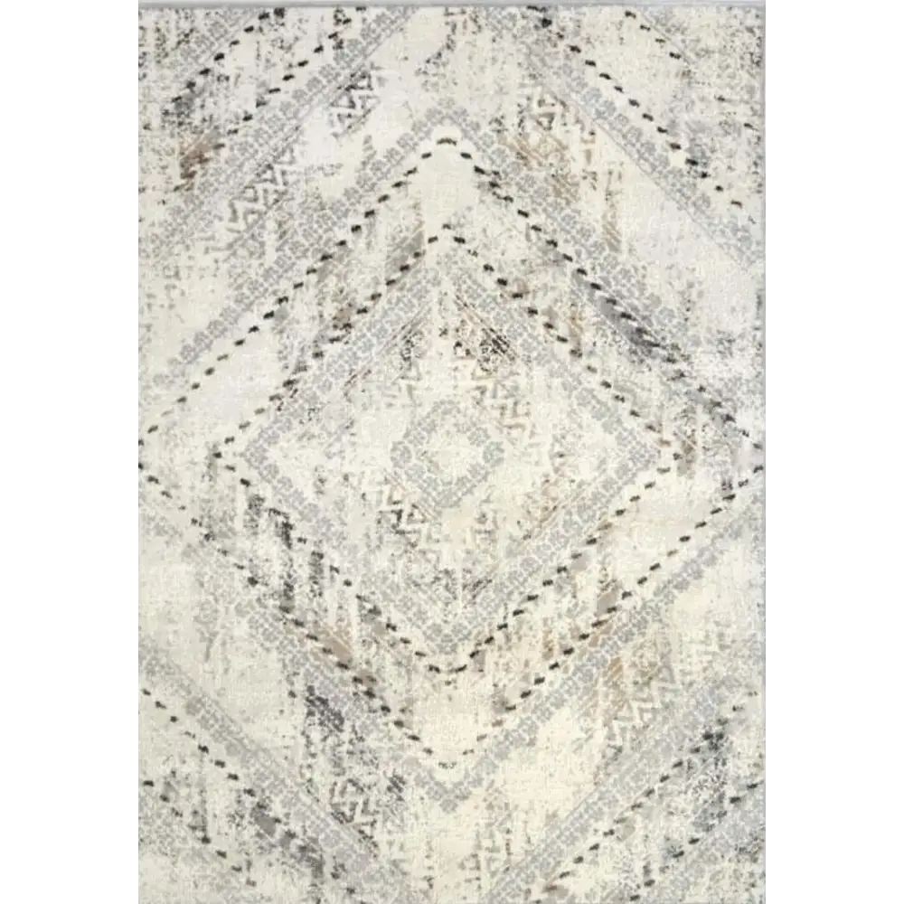 Abstract Vintage Cream & Grey Rug | D176A - 80X150 cm - Rugs