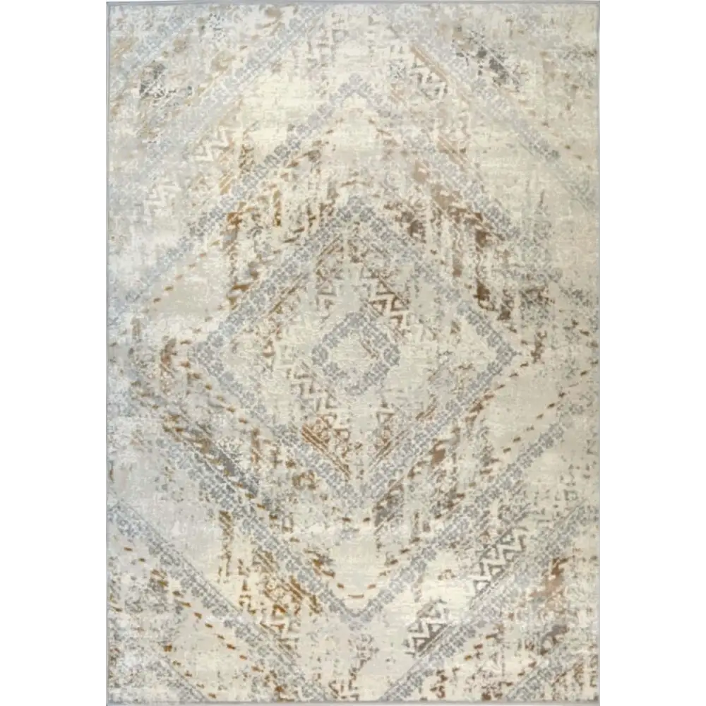 Abstract Vintage Cream/Ochre Rug | D176F - 80X150 cm - Rugs