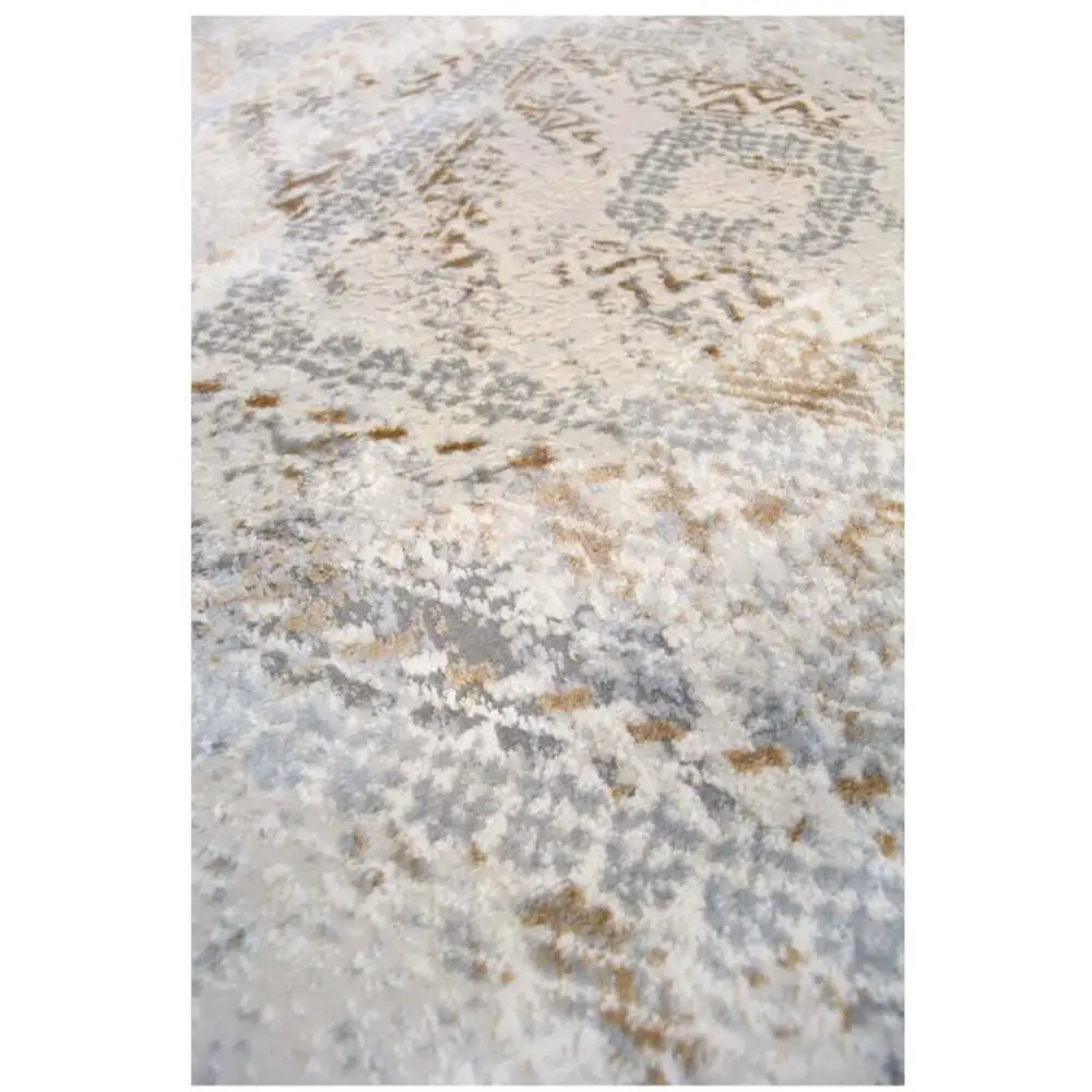 Abstract Vintage Cream/Ochre Rug | D176F - Rugs