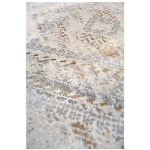 Abstract Vintage Cream/Ochre Rug | D176F - Rugs