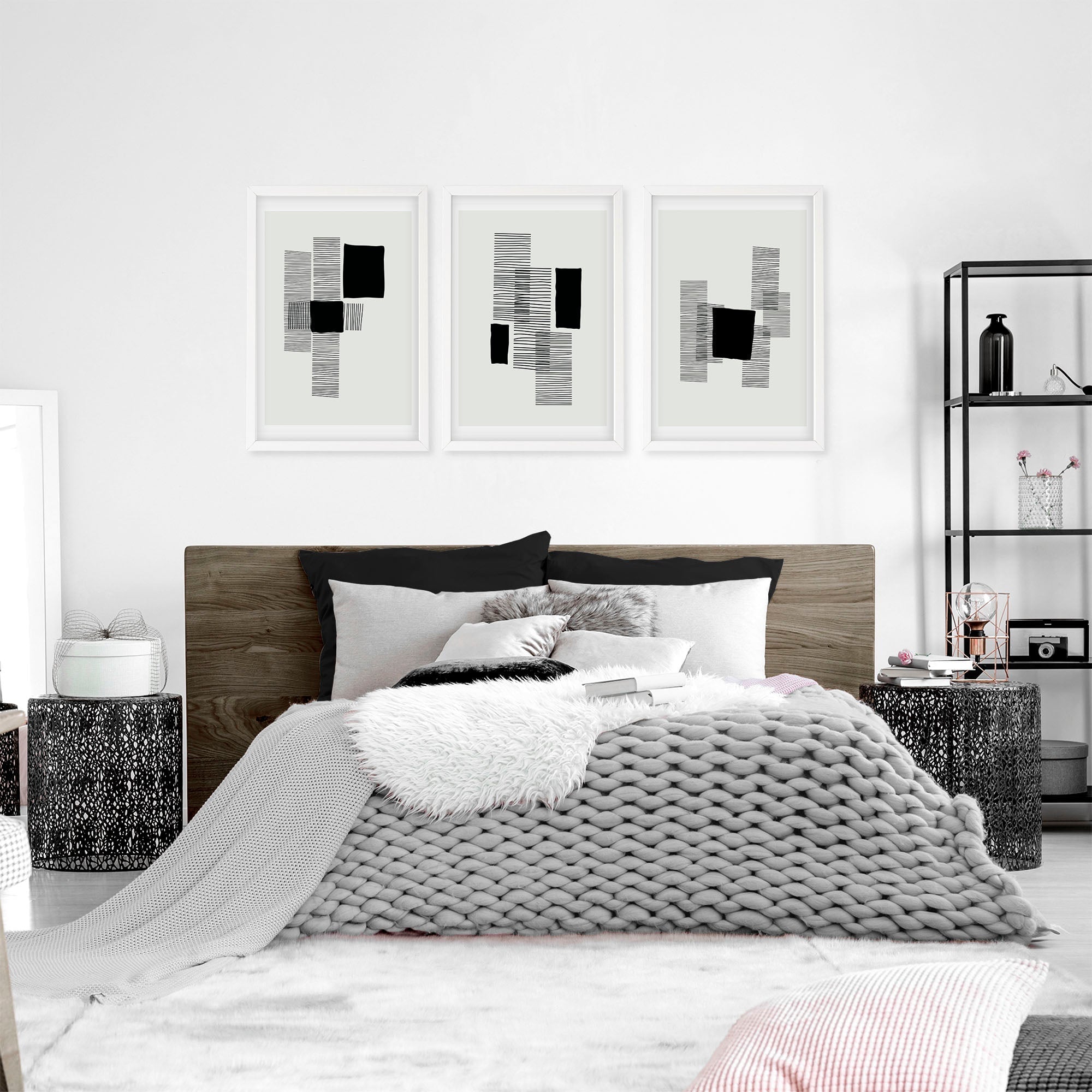 Abstract Wall Art For Bedroom | Set of 3 Abstract Wall art Prints