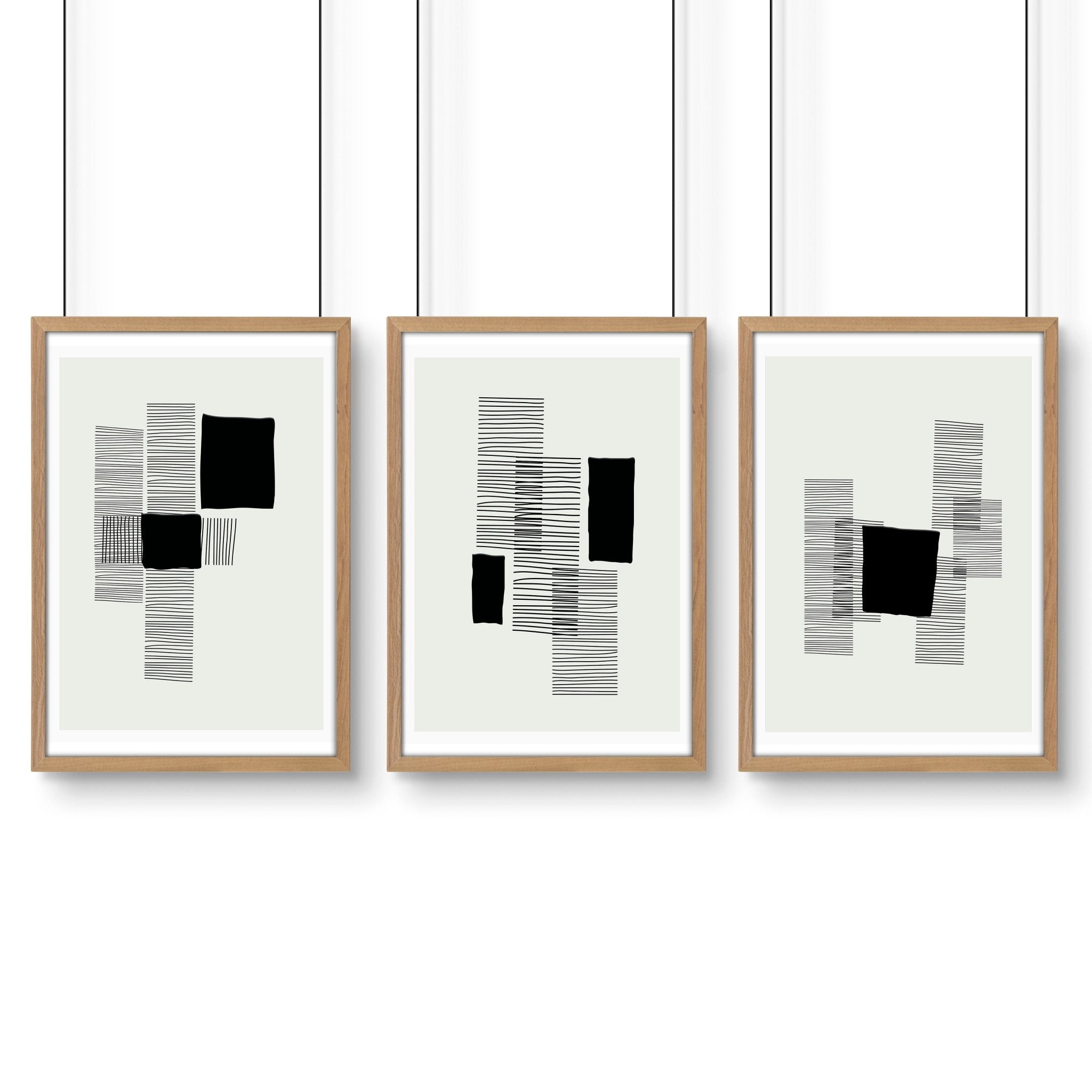 Abstract Wall Art For Bedroom | Set of 3 Abstract Wall art Prints