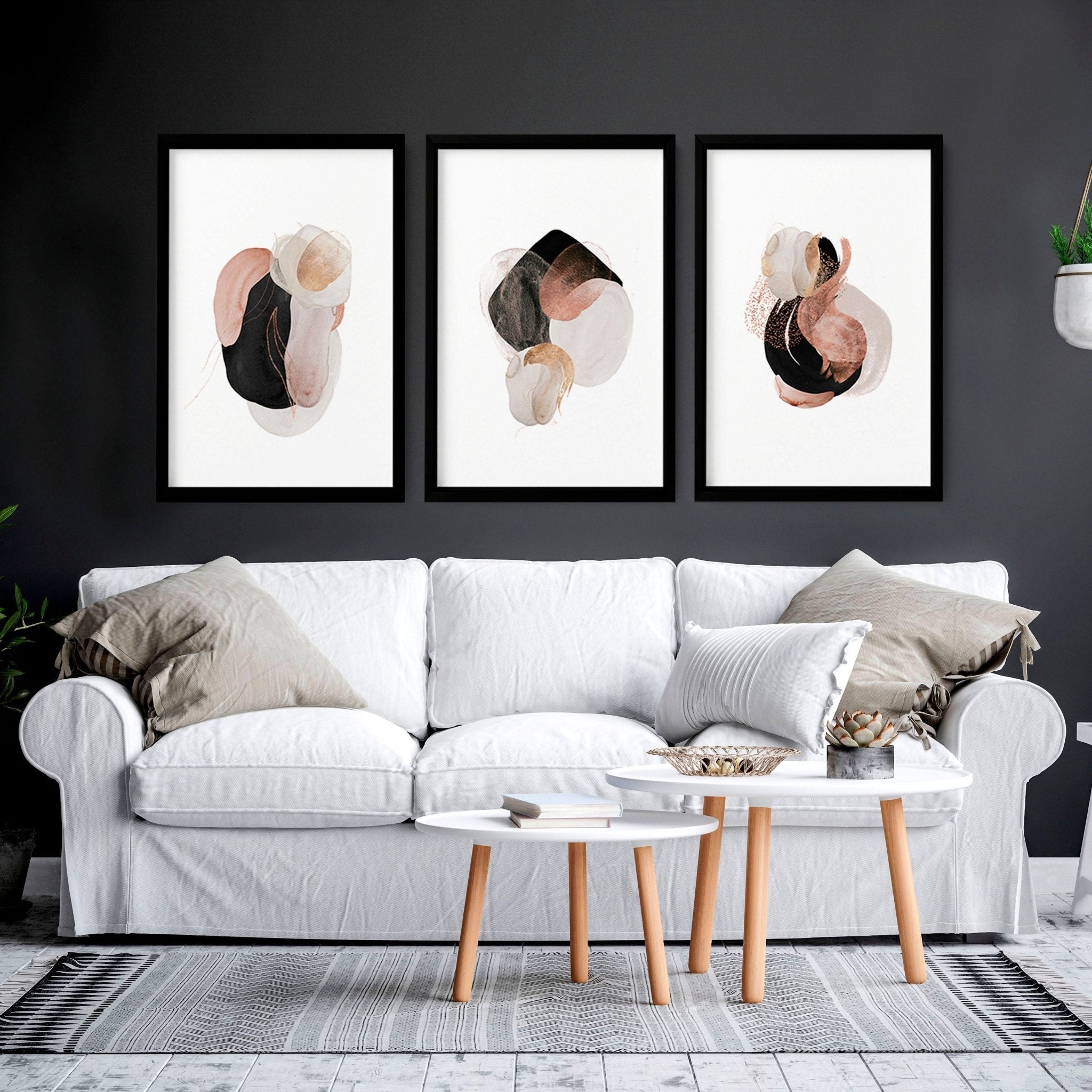 Abstract wall pictures | set of 3 wall art prints