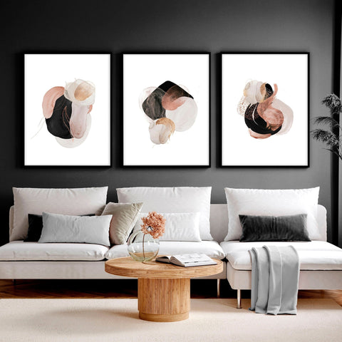 Abstract wall pictures | set of 3 wall art prints
