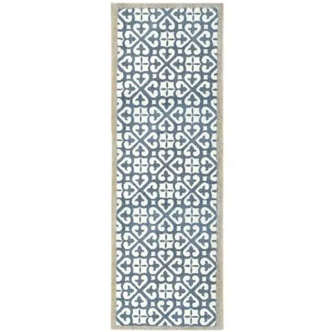 Abstract Washable Mat and Runner - My Harlequin Tile Blue / 50X150 cm - Doormat