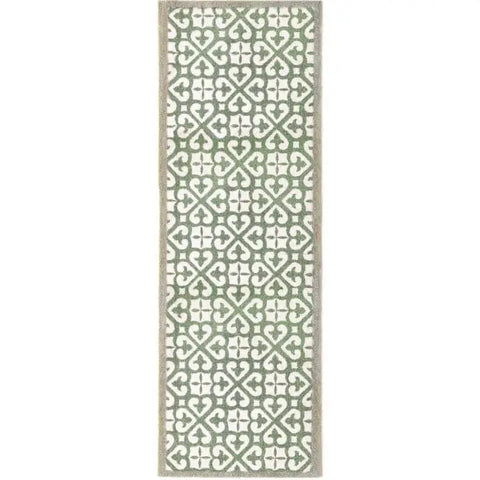 Abstract Washable Mat and Runner - My Harlequin Tile Green / 50X150 cm - Doormat