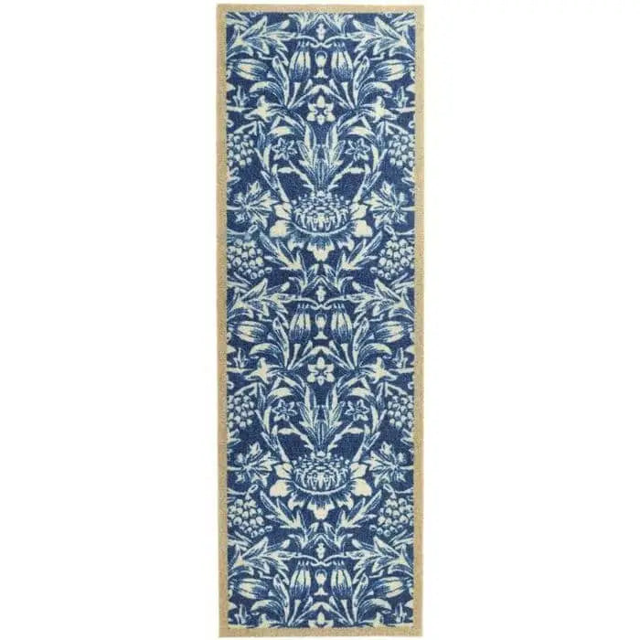 Abstract Washable Mat and Runner - My Heritage Blue / 50X150 cm - Doormat