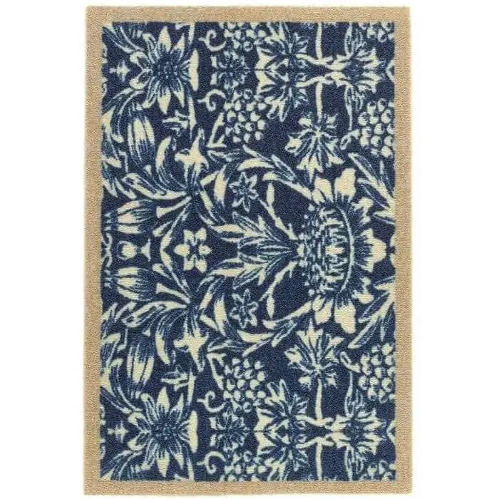 Abstract Washable Mat and Runner - My Heritage Blue / 50X75 cm - Doormat