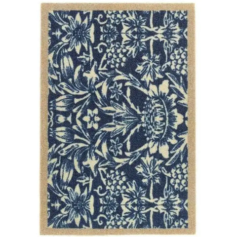 Abstract Washable Mat and Runner - My Heritage Blue / 50X75 cm - Doormat