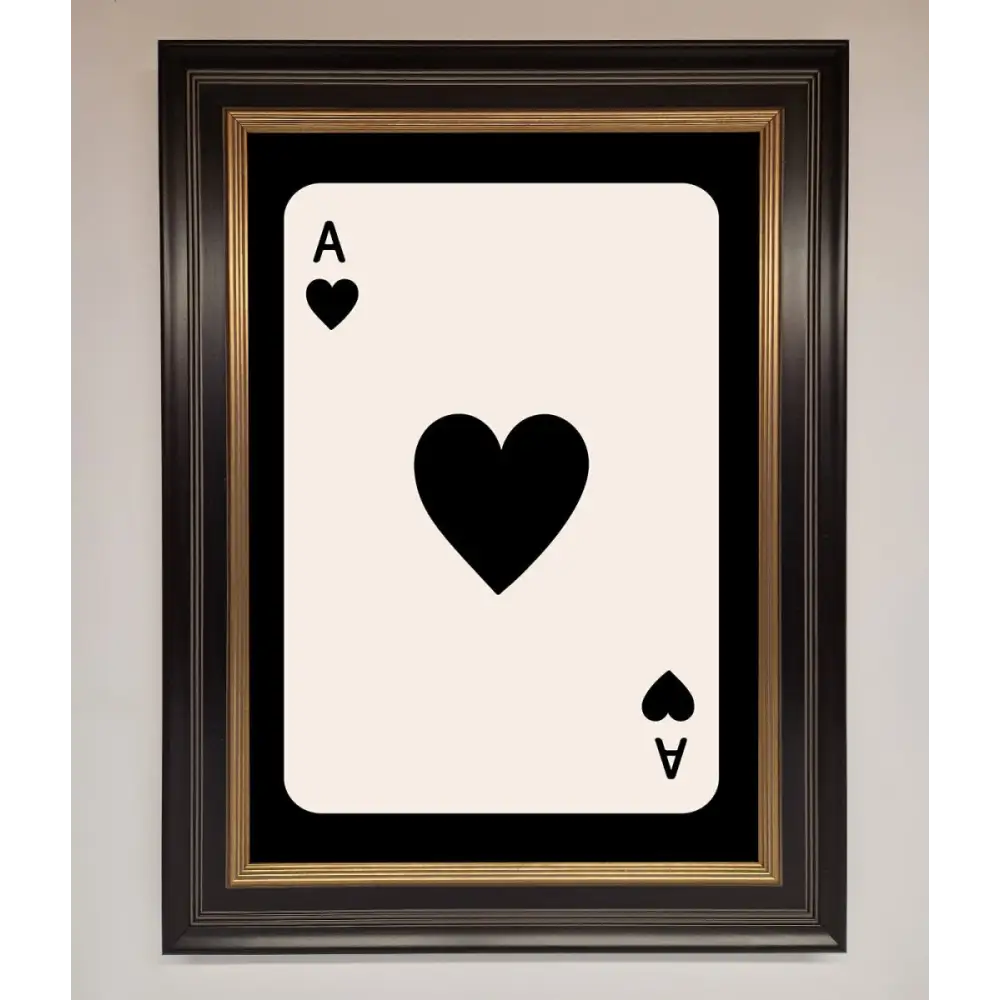 Ace Of Hearts Framed Poster - A3 (29.7 x 42 cm) / Black Gold - Framed Print