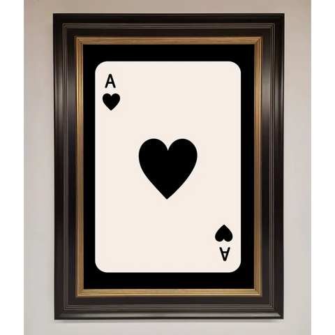 Ace Of Hearts Framed Poster - A3 (29.7 x 42 cm) / Black Gold - Framed Print