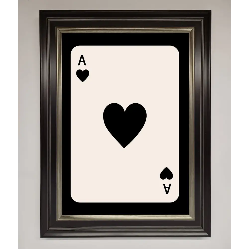 Ace Of Hearts Framed Poster - A3 (29.7 x 42 cm) / Black Silver - Framed Print