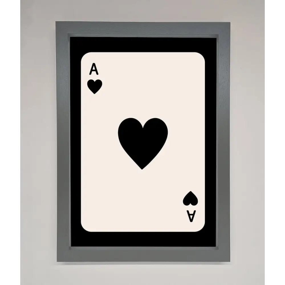 Ace Of Hearts Framed Poster - A3 (29.7 x 42 cm) / Dark Grey - Framed Print