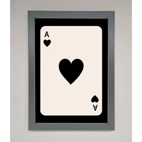 Ace Of Hearts Framed Poster - A3 (29.7 x 42 cm) / Dark Grey - Framed Print