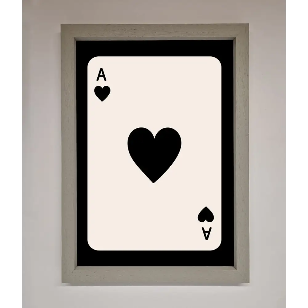 Ace Of Hearts Framed Poster - A3 (29.7 x 42 cm) / Grey - Framed Print