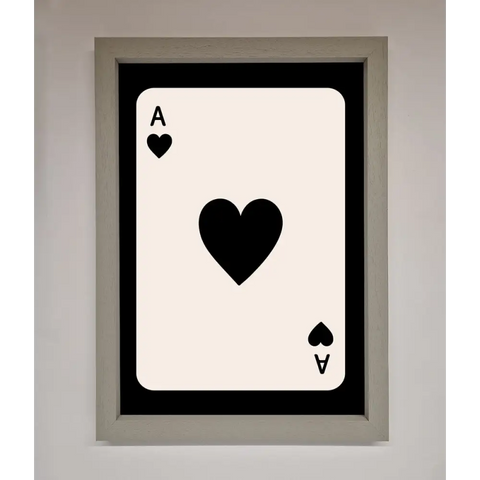 Ace Of Hearts Framed Poster - A3 (29.7 x 42 cm) / Grey - Framed Print