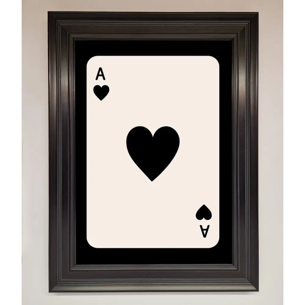 Ace Of Hearts Framed Poster - A3 (29.7 x 42 cm) / Matt Black - Framed Print