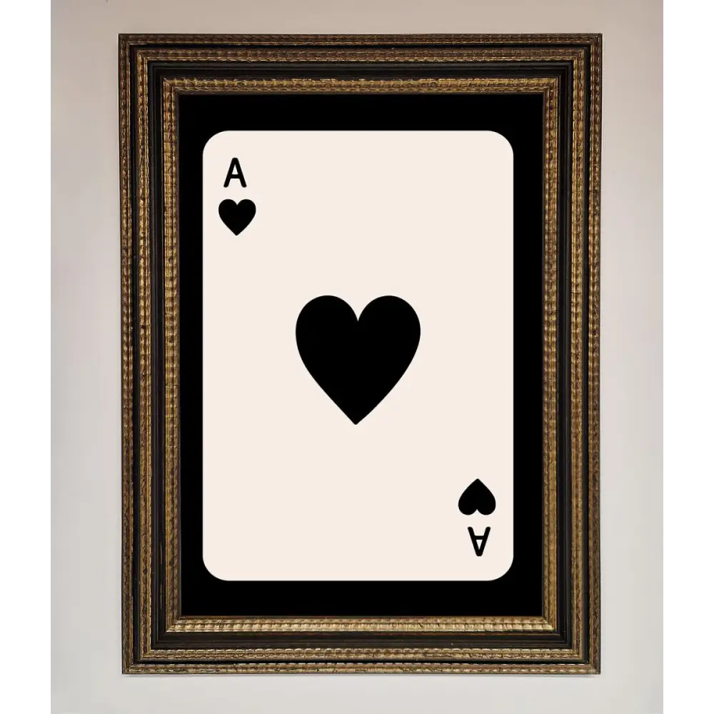 Ace Of Hearts Framed Poster - A3 (29.7 x 42 cm) / Ornate Gold Black - Framed Print