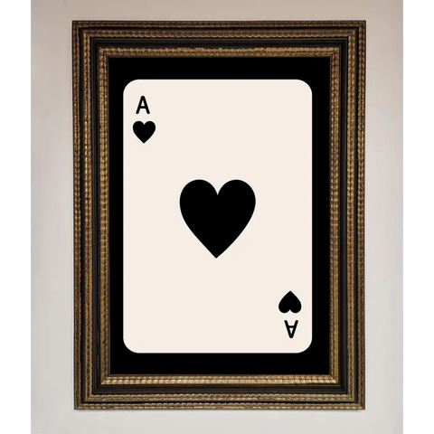 Ace Of Hearts Framed Poster - A3 (29.7 x 42 cm) / Ornate Gold Black - Framed Print