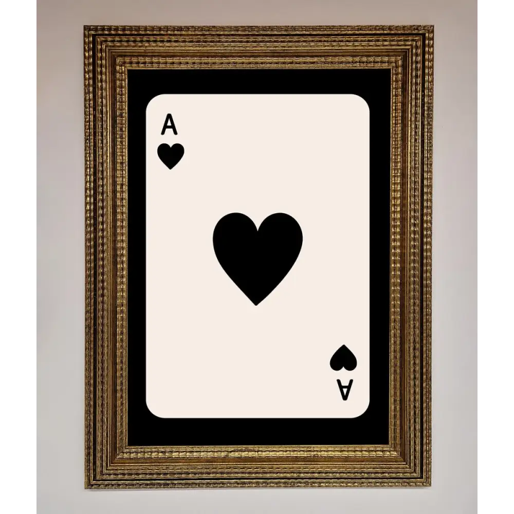 Ace Of Hearts Framed Poster - A3 (29.7 x 42 cm) / Ornate Gold - Framed Print