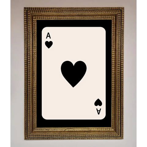 Ace Of Hearts Framed Poster - A3 (29.7 x 42 cm) / Ornate Gold - Framed Print