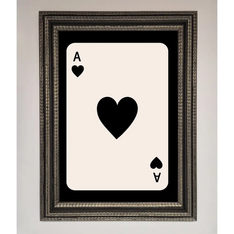 Ace Of Hearts Framed Poster - A3 (29.7 x 42 cm) / Ornate Silver Black - Framed Print