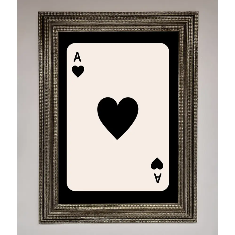 Ace Of Hearts Framed Poster - A3 (29.7 x 42 cm) / Ornate Silver - Framed Print