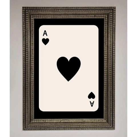 Ace Of Hearts Framed Poster - A3 (29.7 x 42 cm) / Ornate Silver - Framed Print