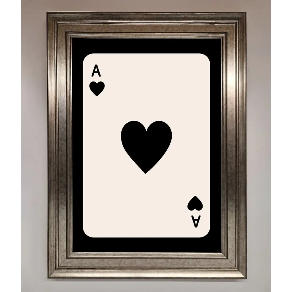 Ace Of Hearts Framed Poster - A3 (29.7 x 42 cm) / Silver - Framed Print