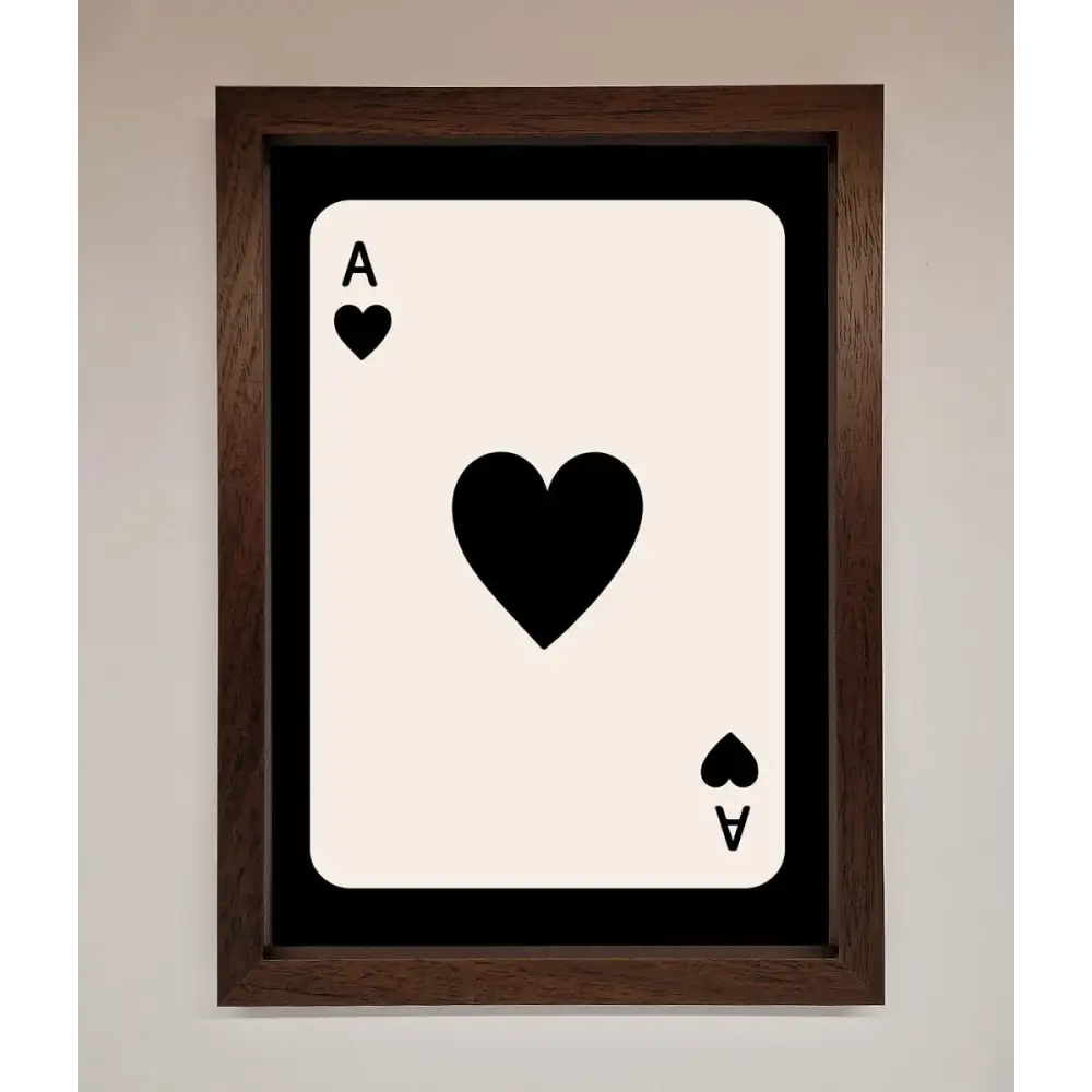 Ace Of Hearts Framed Poster - A3 (29.7 x 42 cm) / Walnut - Framed Print