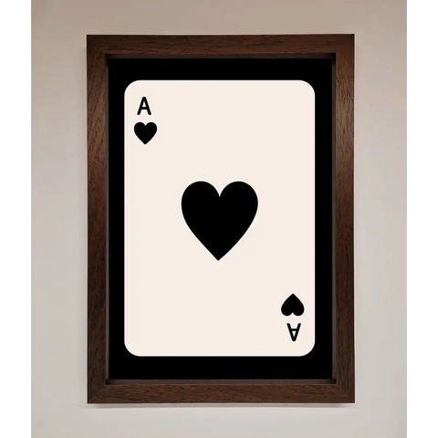 Ace Of Hearts Framed Poster - A3 (29.7 x 42 cm) / Walnut - Framed Print