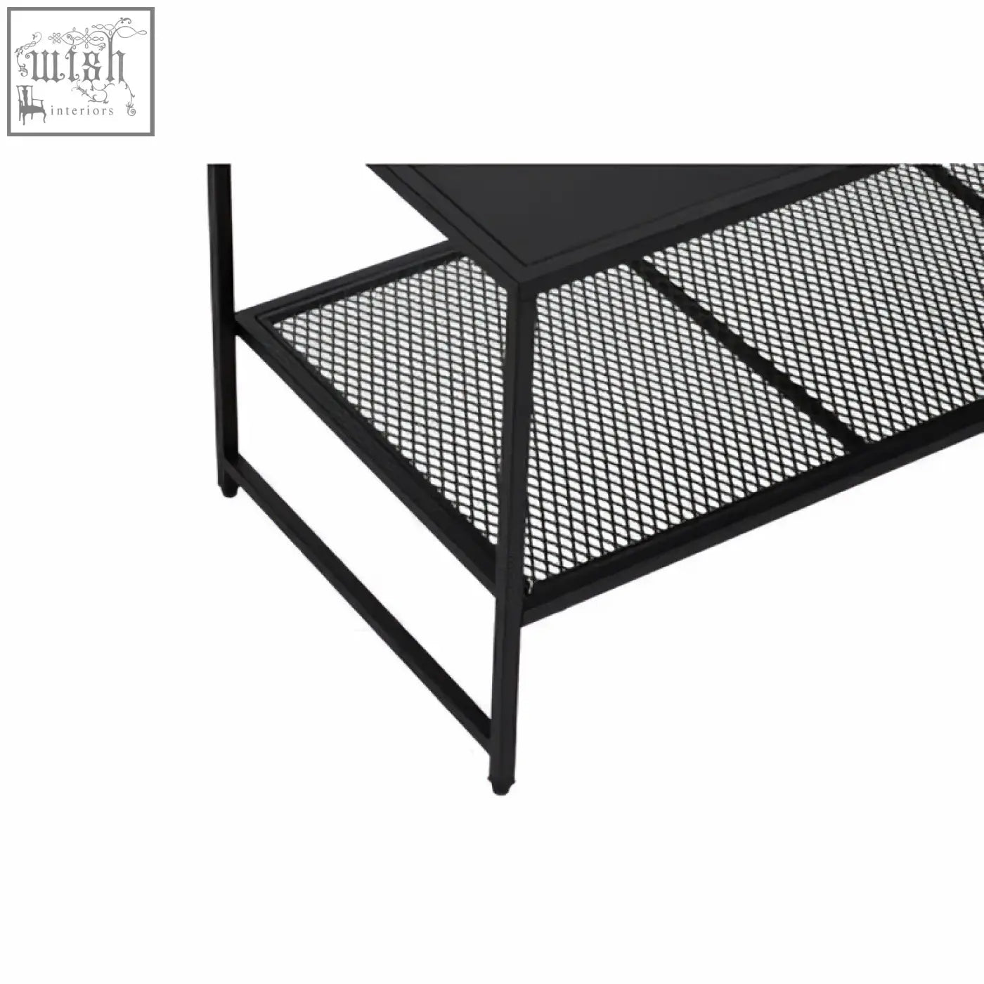 Acero black metal coffee table with sleek modern design and black metal mesh surface for stylish living spaces