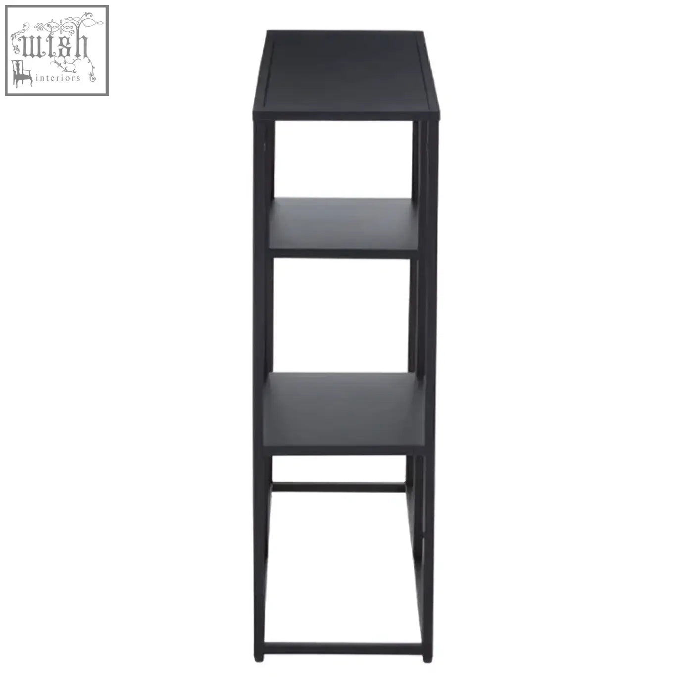 Acero black metal bookshelf with three shelves and minimalist design perfect for modern storage solutions