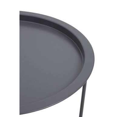 Acero Grey Metal Round Side Table