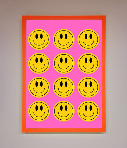 Acid Smile Faces Framed Poster