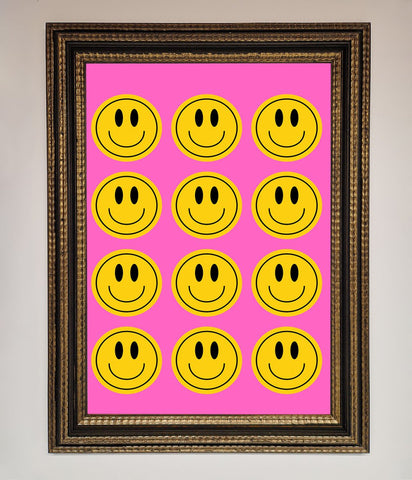 Acid Smile Faces Framed Poster