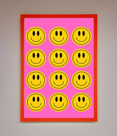 Acid Smile Faces Framed Poster