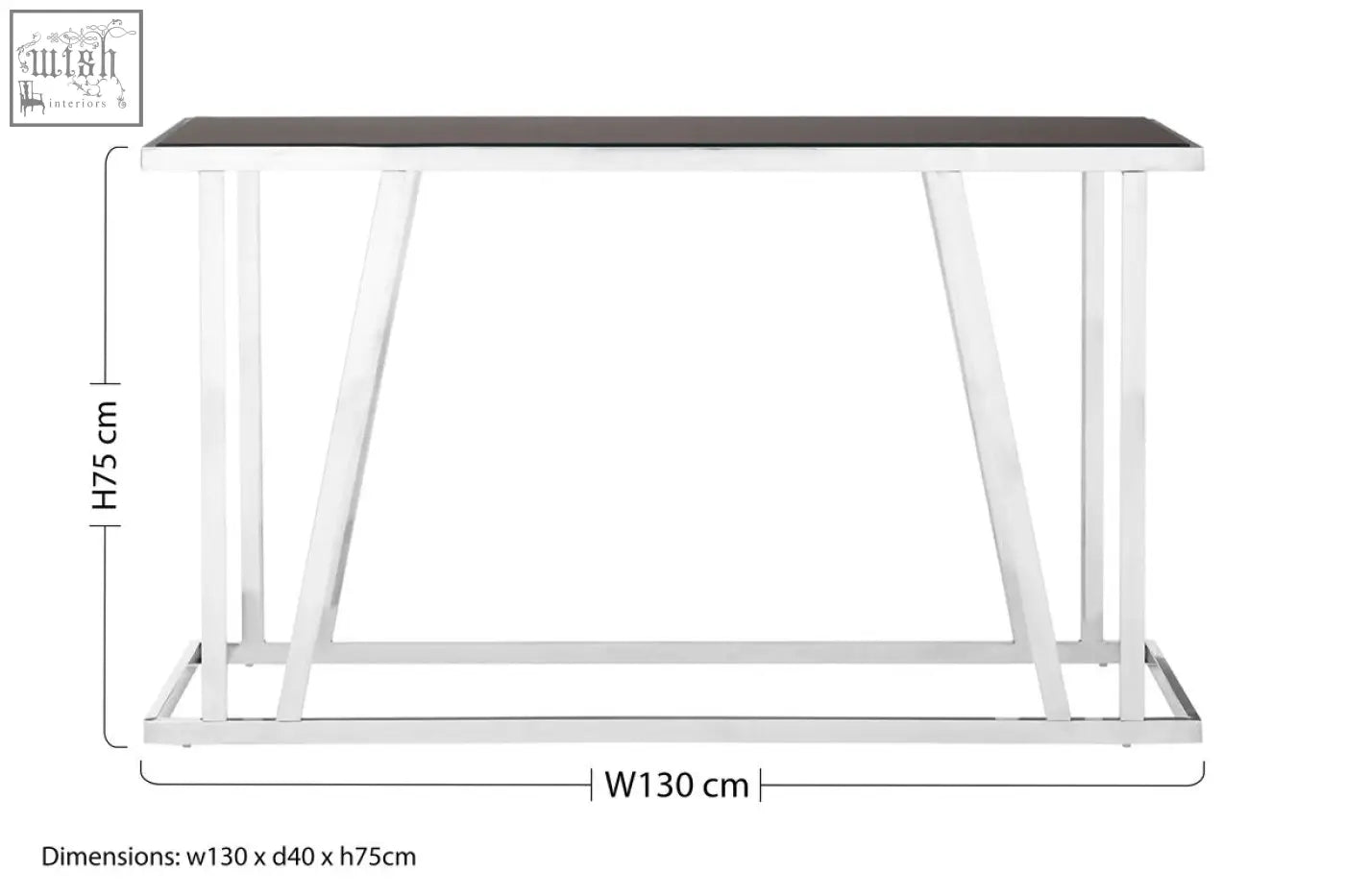 Modern ackley console table with sleek black tempered glass top and white metal frame for stylish storage