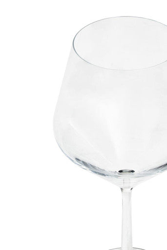 Clear crystal burgundy glasses set of 2 with wide bowl and slender stem perfect for red wine lovers