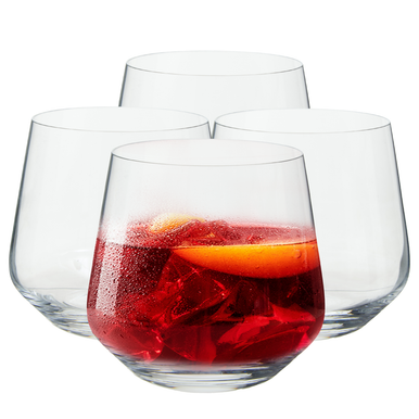 Clear glass stemless wine glasses from ada set of 4 crystal large tumblers with a modern minimalist design