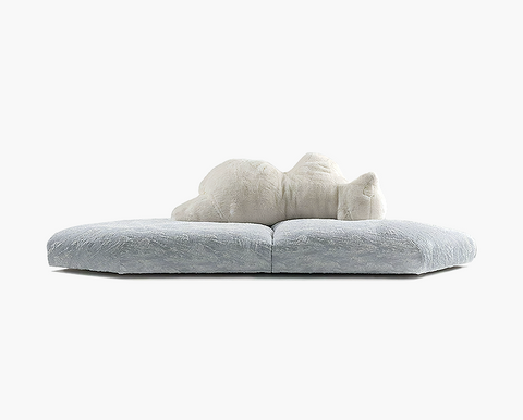 White Bear Cozy Sofa, Four Seater Sofa, Corduroy