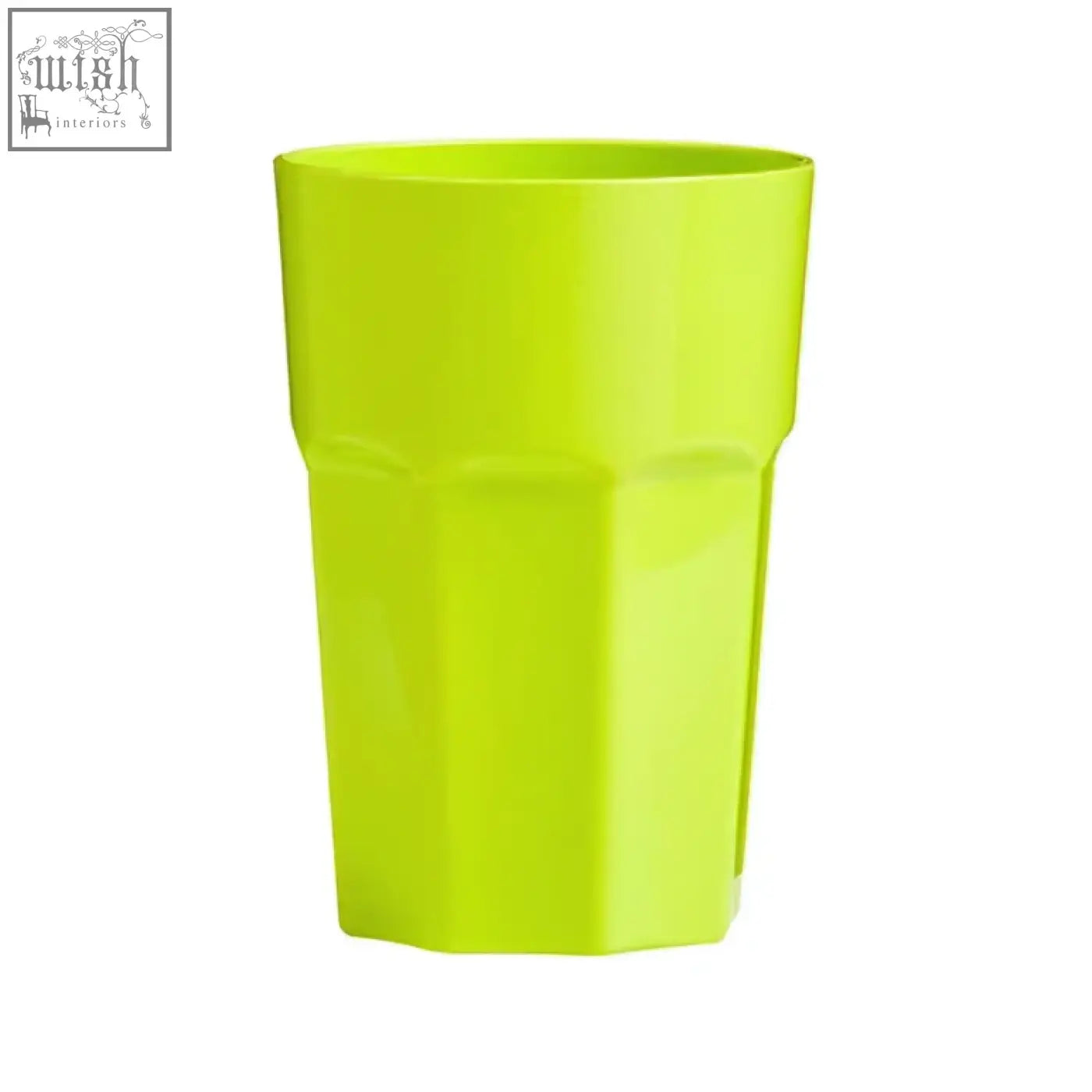 Bright lime green octagonal plastic tumbler from adisa set of four 440ml assorted colours plastic tumblers