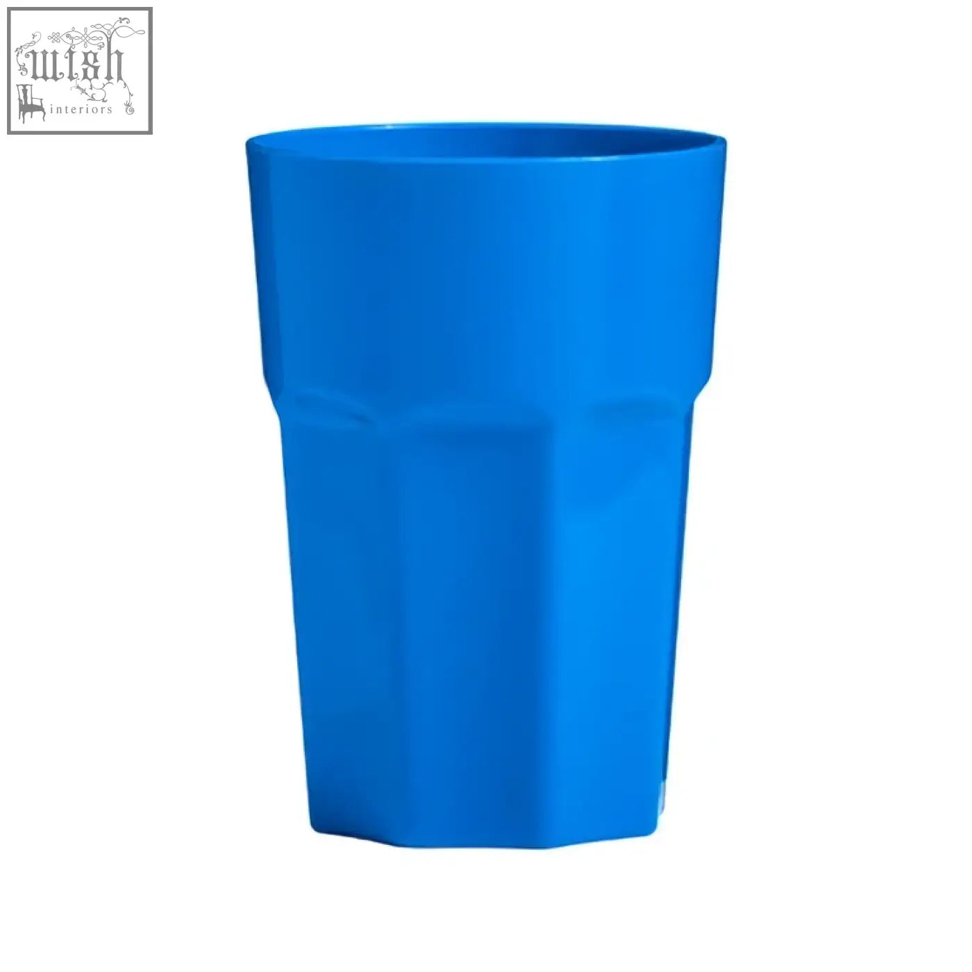 Bright blue faceted plastic tumbler with glossy finish from adisa set of four 440ml assorted colours plastic tumblers