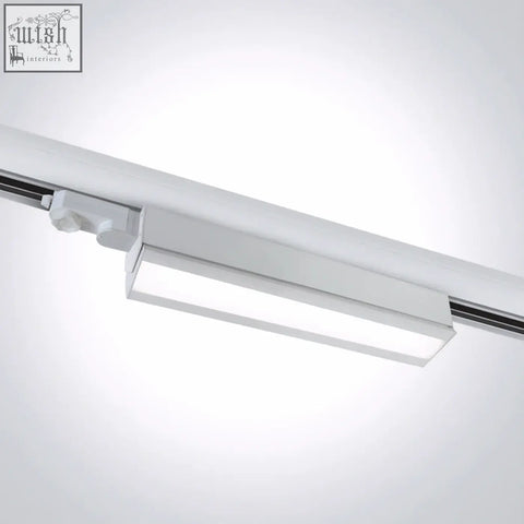 Adjustable white rectangular led linear track light with sleek modern design and smooth matte finish 65026t