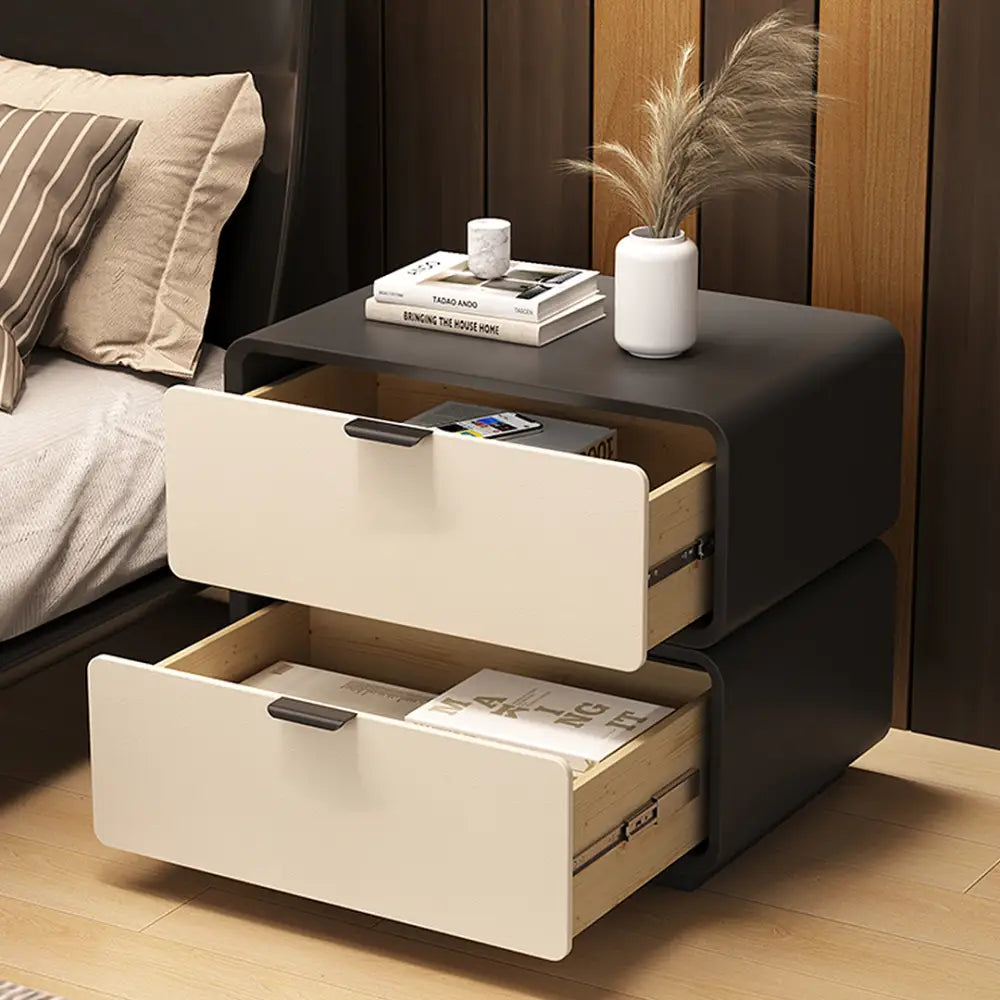 Adonis Bedside Table Black & Cream